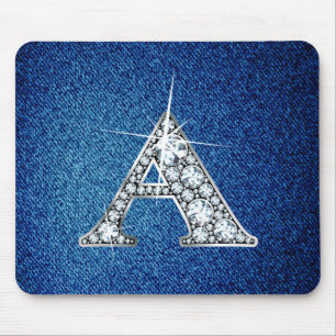 Een Faux-"Diamond Bling" op Denim Mousepad Muismat