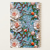 Een  faux mozaïek bloemenpatroon gepersonaliseerd planner (Achterkant)