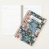 Een  faux mozaïek bloemenpatroon gepersonaliseerd planner (Display)