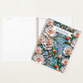 Een  faux mozaïek bloemenpatroon gepersonaliseerd planner (Display)