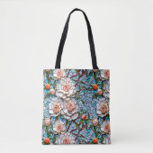 Een faux mozaïek bloemenpatroon tote bag (Voorkant)