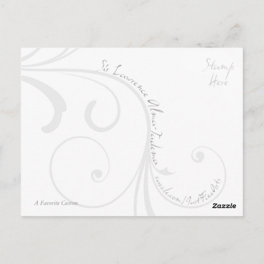 Een favoriete aangepast briefkaart (Achterkant)