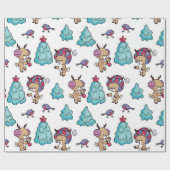 Een Fawn en Bird Wrapping Papier (Vlak)