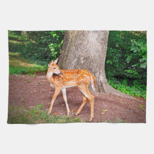 Een fawn theedoek