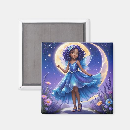 Een fee - Blauw Magneet (Voorkant / Achterkant)