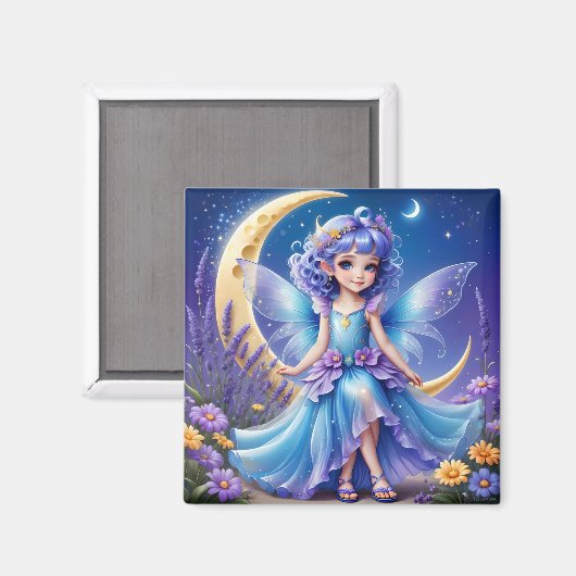 Een fee - blauwe magneet (Voorkant / Achterkant)