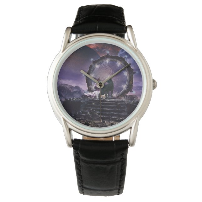 Een fee en een donkere wolf horloge (Voorkant)