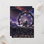 Een fee en een donkere wolf kaart (Voorkant / Achterkant in situ)