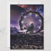 Een fee en een donkere wolf kaart (Achterkant)