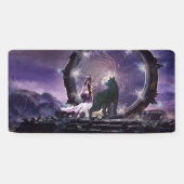 Een fee en een donkere wolf spandoek (Horizontaal)