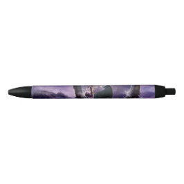 Een fee en een donkere wolf zwarte inkt pen