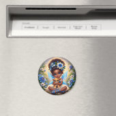 Een fee en haar Leeuw Cub Blauwe magneet (Insitu (Vaatwasser))