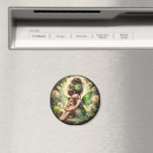 Een fee en haar Leeuw Cub - Groene Magneet (Insitu (Vaatwasser))