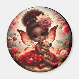 Een fee en haar leeuw welp rode magneet