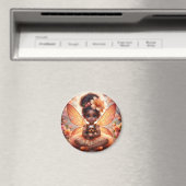 Een fee en haar puppy - Oranje magneet (Insitu (Vaatwasser))