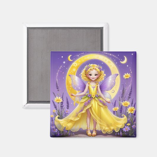 Een fee - gele magneet (Voorkant / Achterkant)