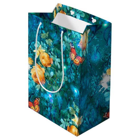 Een fee in de tuin serie ontwerp 11 medium cadeauzakje (Achterkant Gekanteld)