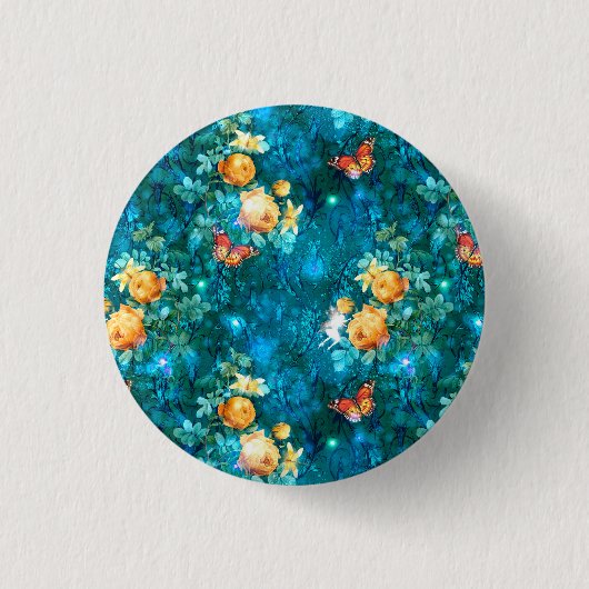 Een fee in de tuin serie ontwerp 11 ronde button 3,2 cm (Voorkant)