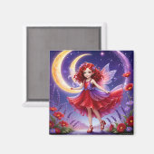 Een fee - rode magneet (Voorkant / Achterkant)