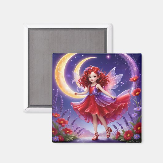 Een fee - rode magneet (Voorkant / Achterkant)