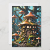 Een feeëriek paddenstoel huis kaart (Achterkant)