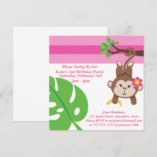 Een feest-feest-meisje (Leaf) Kaart (Voorkant / Achterkant)