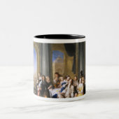 Een feest in een binnenland tweekleurige koffiemok (Center)