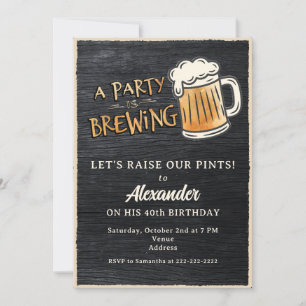 Een Feest Is Aan Het Brouwen Rustieke Bier Mijlpaa Kaart