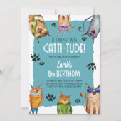 Een feest met Catti-Tude! Fun Kids Birthday Kaart (Voorkant)