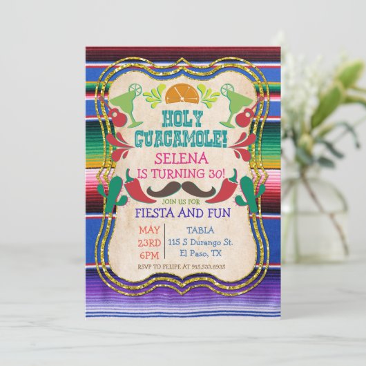 EEN FEest - Uitnodiging voor een Mexicaans Feest (Staand voorkant)