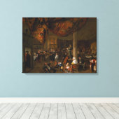 Een feest van het dorp met de bezoekers canvas afdruk (Insitu (Houten vloer))