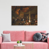 Een feest van het dorp met de bezoekers canvas afdruk (Insitu (Woonkamer))