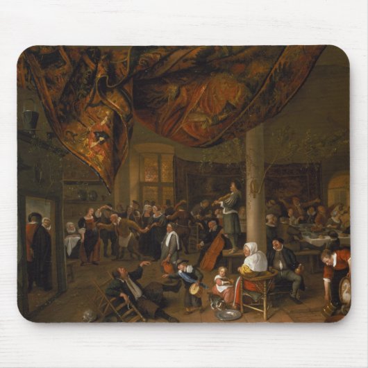 Een feest van het dorp met de bezoekers muismat (Voorkant)