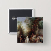 Een feest vierkante button 5,1 cm (Voorkant /achterkant)