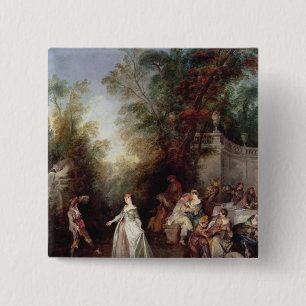 Een feest vierkante button 5,1 cm