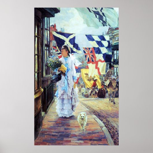 Een feestdag in Brighton ~ James Tissot ~ Fine Art Poster (Voorkant)