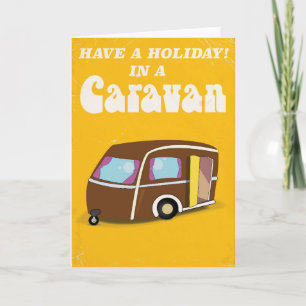 Een feestdag in een Caravan cartoon poster Feestdagen Kaart