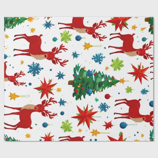 Een feestelijk kerstpatroon Digitale kunst Cadeaupapier (Vlak)