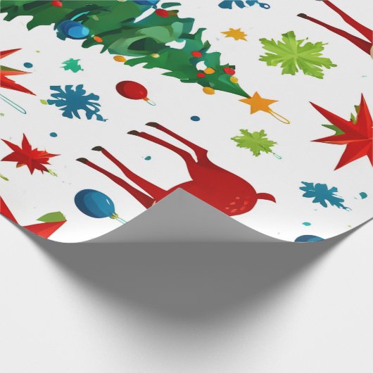 Een feestelijk kerstpatroon Digitale kunst Cadeaupapier (Hoek)