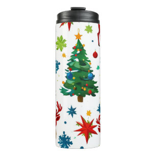 Een feestelijk kerstpatroon Digitale kunst Thermosbeker