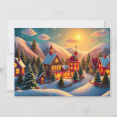 Een feestelijk Lil' kerstdorp gepersonaliseerd Feestdagenkaart (Voorkant)