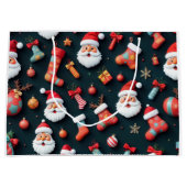 Een feestelijk tapijt en kerstsfeer groot cadeauzakje (Voorkant)