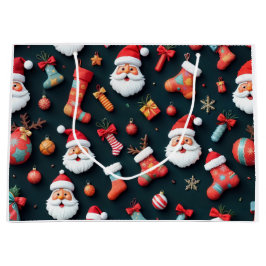 Een feestelijk tapijt en kerstsfeer groot cadeauzakje