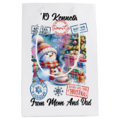 Een feestelijk winterwonderland met de zak van de  medium cadeauzakje (Voorkant)