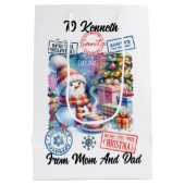 Een feestelijk winterwonderland met de zak van de  medium cadeauzakje (Achterkant)