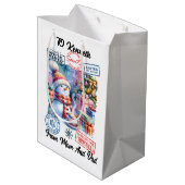 Een feestelijk winterwonderland met de zak van de  medium cadeauzakje (Achterkant Gekanteld)