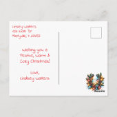 Een feestelijk wit paard en winterschuur Kerstmis Briefkaart (Achterkant)