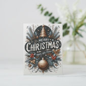 Een feestelijke groet: Vrolijk bericht Kerst Kaart (Staand voorkant)