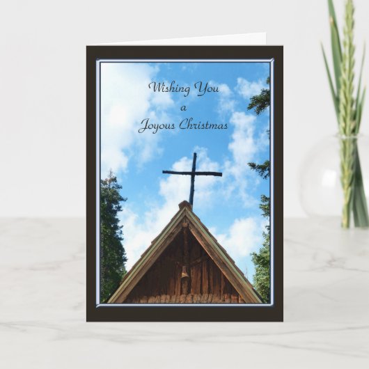 Een feestelijke kerst, een oude landkerk feestdagen kaart (Voorkant)