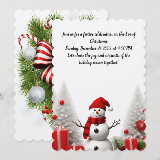 Een feestelijke kerstavond kaart (Voorkant / Achterkant)